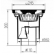 Трап - дождеприемник 245*245 мм, А15, вертикальное подключение 110/160 мм, сухой сифон, пластиковая решетка.